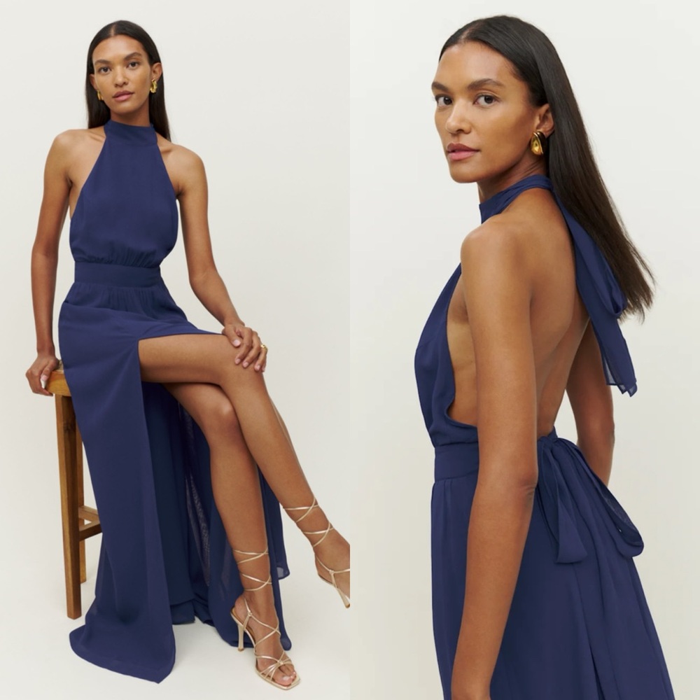 Reformation Andee Maxi dress in Danube Blue Size 10 NEW! New with tags!
